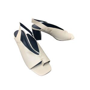 ASOS Shoes Womens Size 6 Sandals Cream Heel Sling‎ Back Split Toe Boho Modern